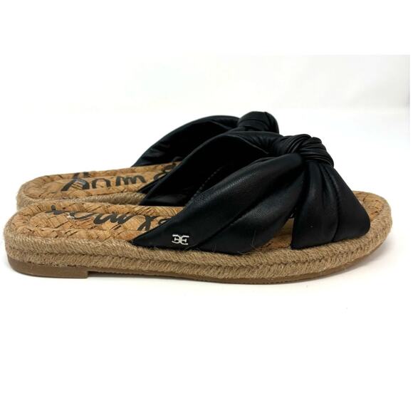 Sam Edelman Abbene Leather Slip on Espadrille Slide Sandals - Picture 4 of 6